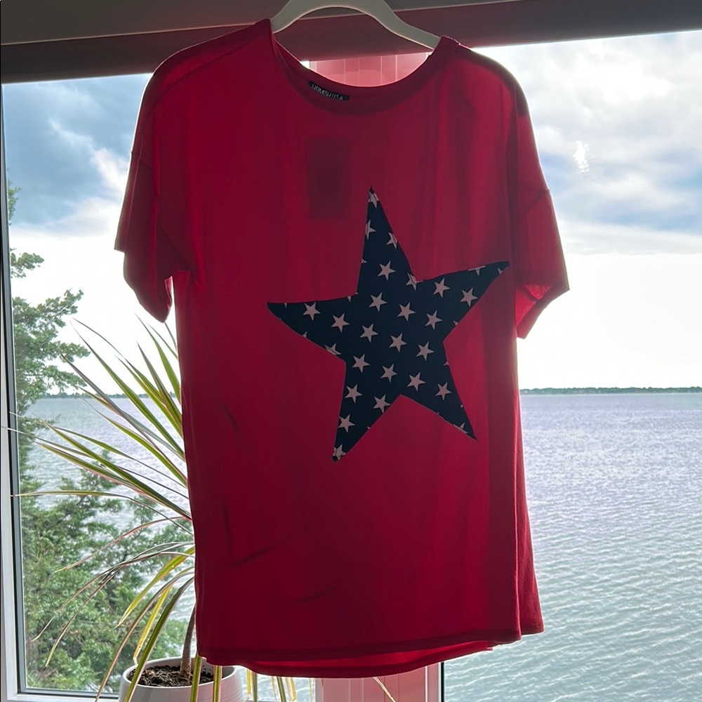 HEIMISH USA Star Patch Top in Red